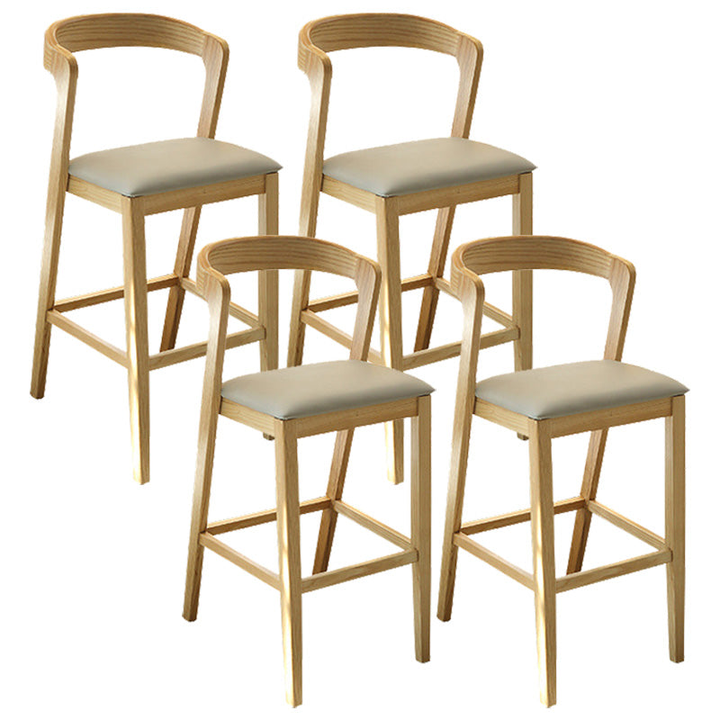 Contemporary Wooden Counter Height Stools Armless Bar Stool for Living Room