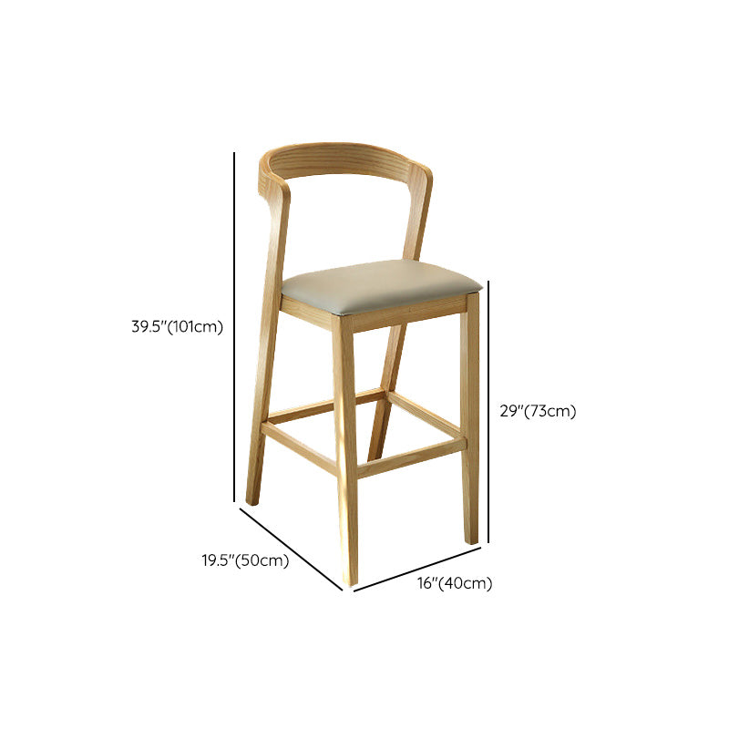Contemporary Wooden Counter Height Stools Armless Bar Stool for Living Room