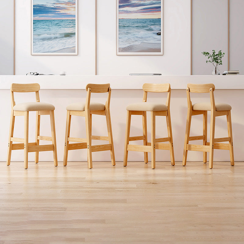 Industrial Wooden Counter Height Stool Armless Bar Stool with Cushion