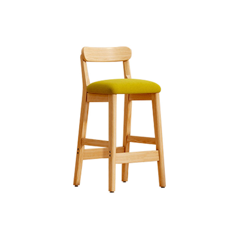Industrial Wooden Counter Height Stool Armless Bar Stool with Cushion