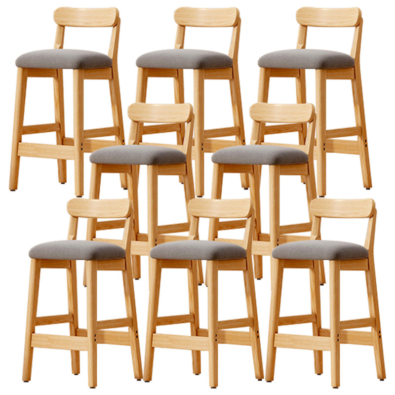 Industrial Wooden Counter Height Stool Armless Bar Stool with Cushion