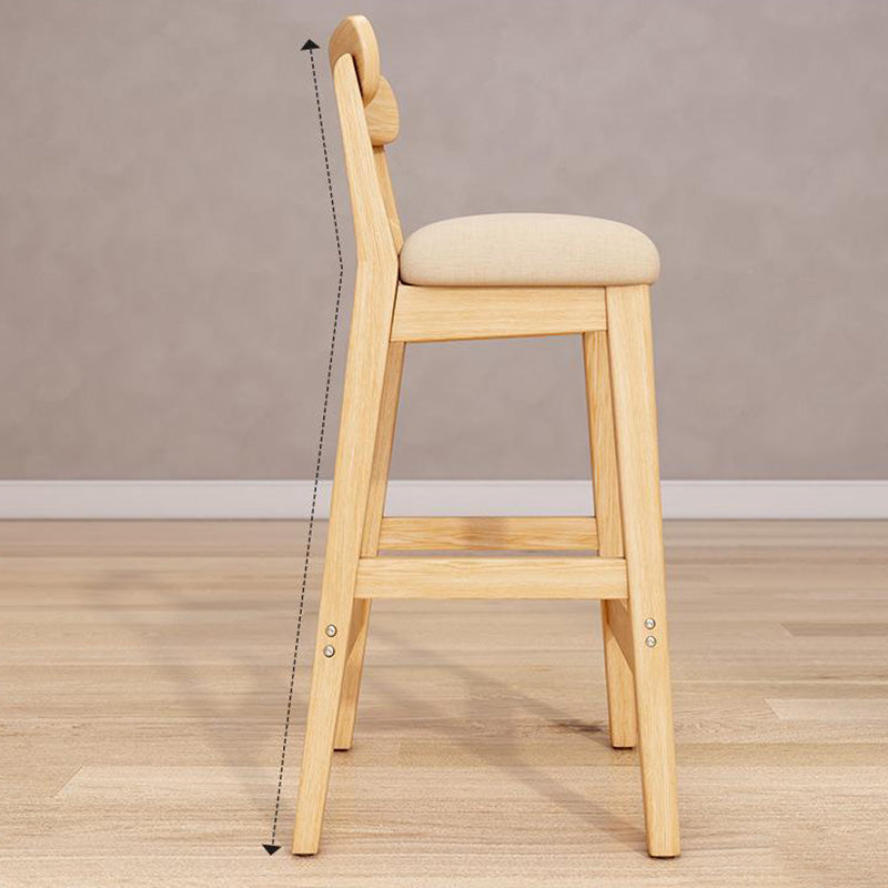 Industrial Wooden Counter Height Stool Armless Bar Stool with Cushion