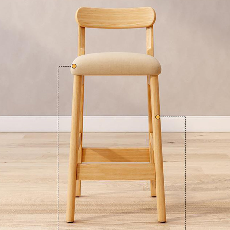 Industrial Wooden Counter Height Stool Armless Bar Stool with Cushion