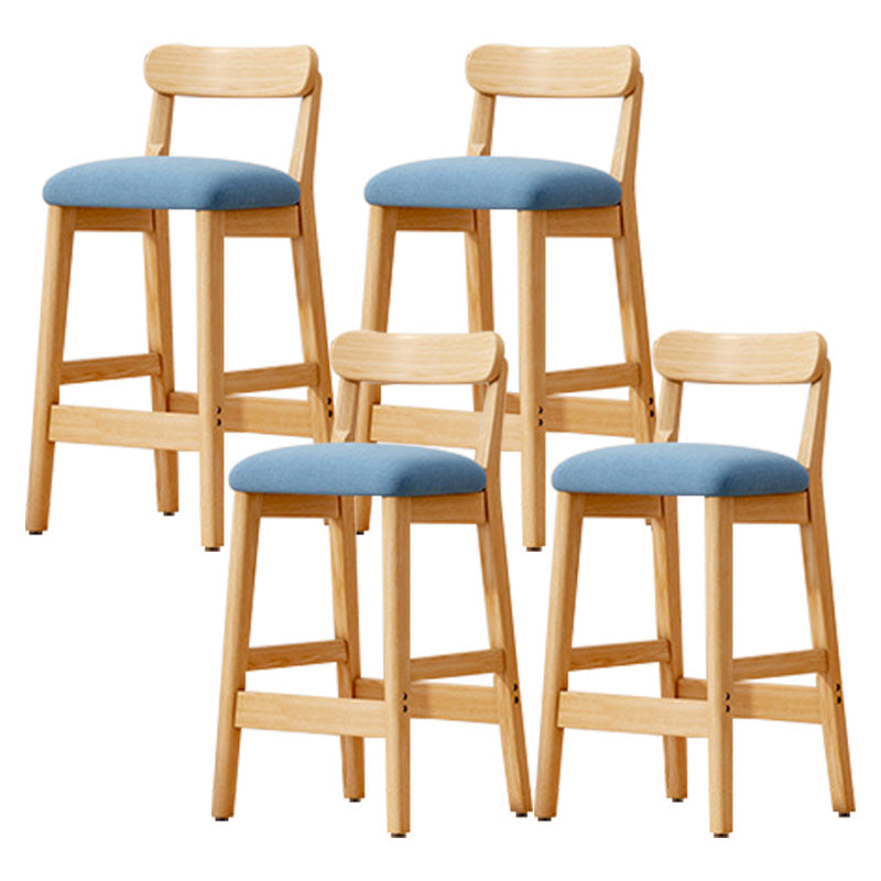 Industrial Wooden Counter Height Stool Armless Bar Stool with Cushion