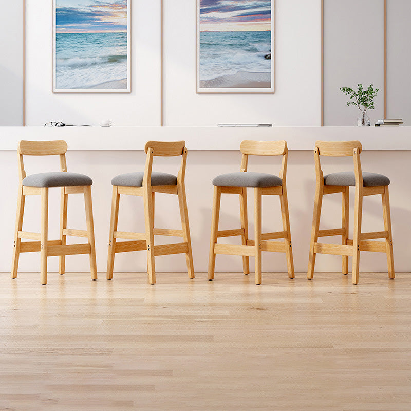 Industrial Wooden Counter Height Stool Armless Bar Stool with Cushion