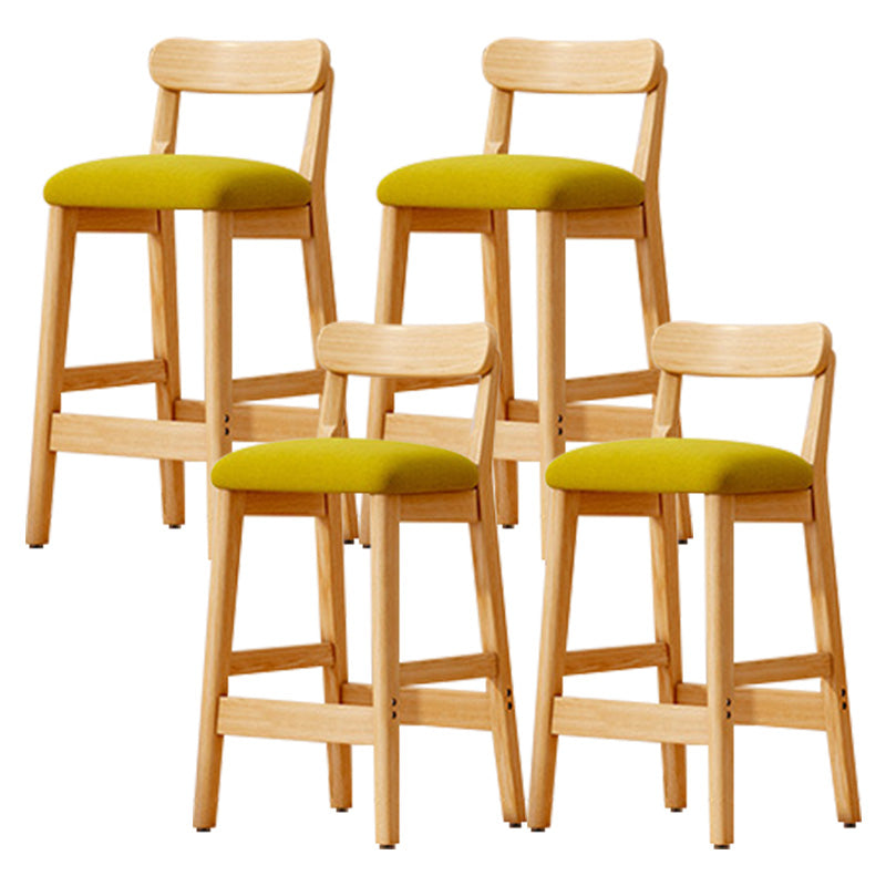Industrial Wooden Counter Height Stool Armless Bar Stool with Cushion