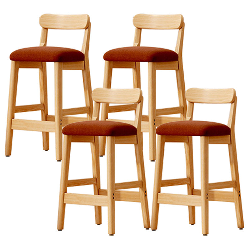 Industrial Wooden Counter Height Stool Armless Bar Stool with Cushion