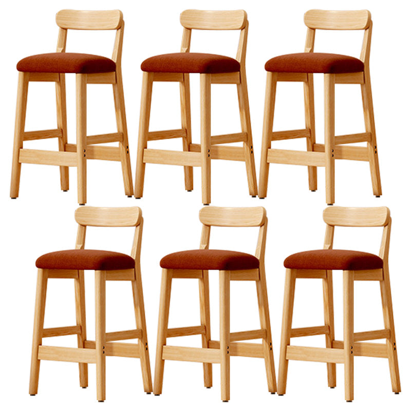 Industrial Wooden Counter Height Stool Armless Bar Stool with Cushion