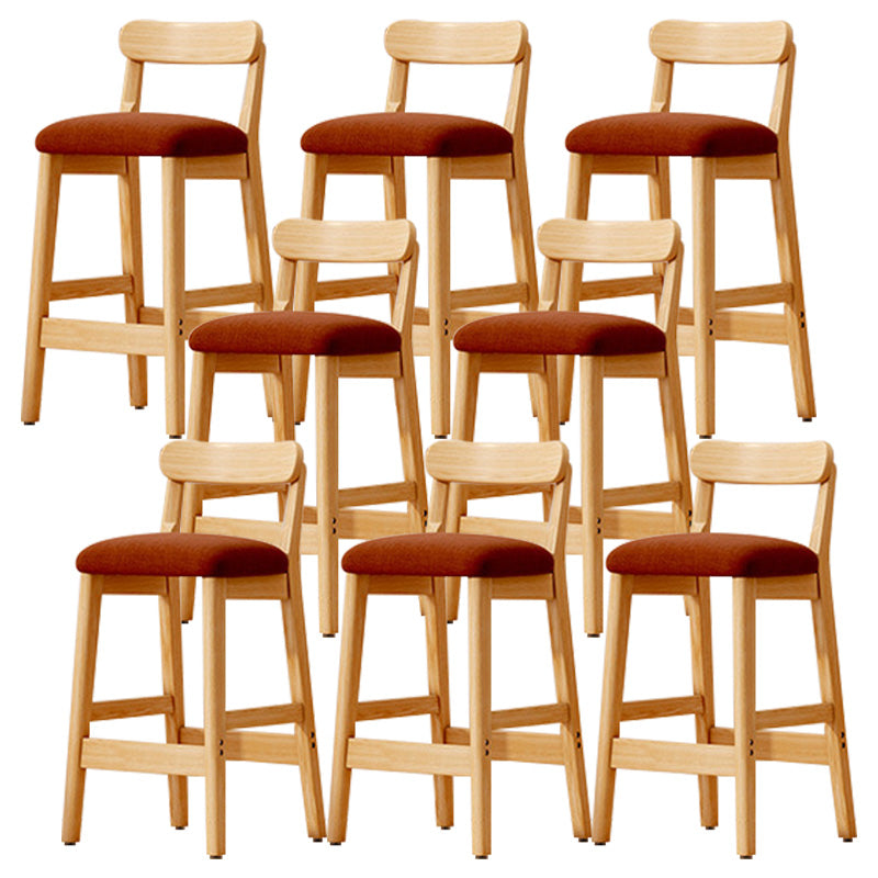 Industrial Wooden Counter Height Stool Armless Bar Stool with Cushion