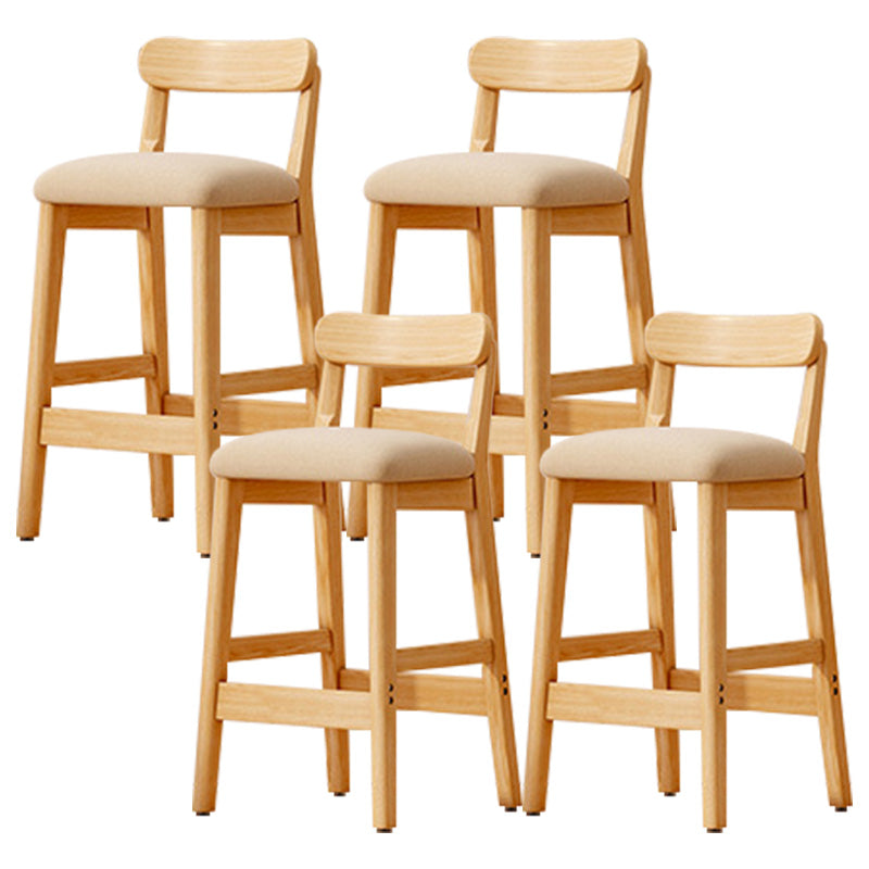Industrial Wooden Counter Height Stool Armless Bar Stool with Cushion