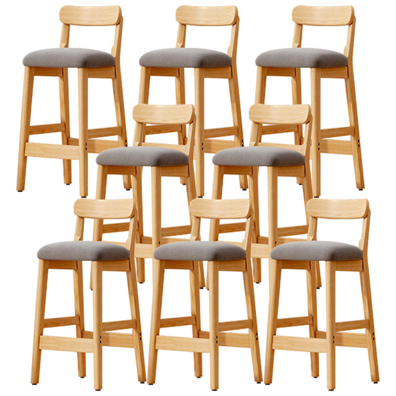 Industrial Wooden Counter Height Stool Armless Bar Stool with Cushion