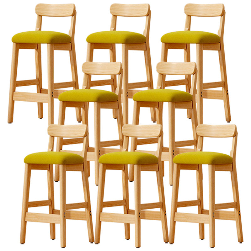 Industrial Wooden Counter Height Stool Armless Bar Stool with Cushion