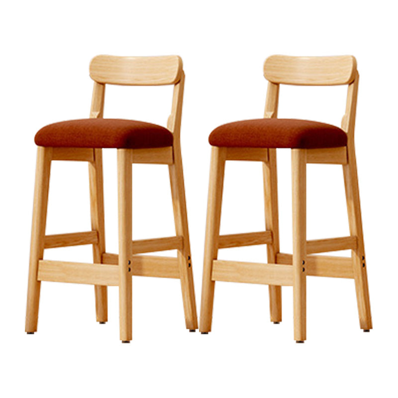 Industrial Wooden Counter Height Stool Armless Bar Stool with Cushion