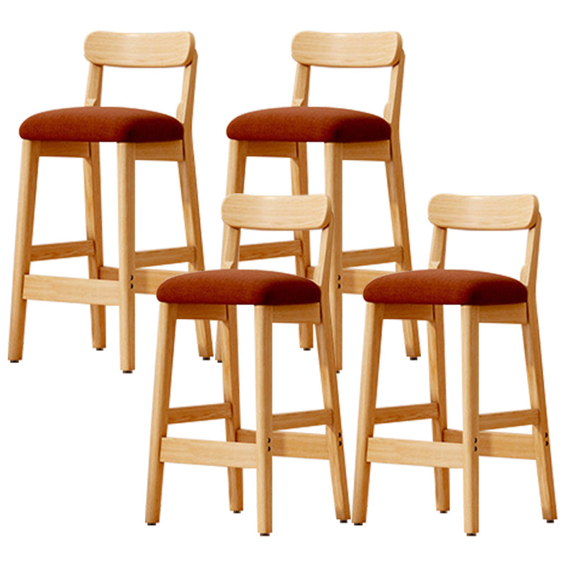 Industrial Wooden Counter Height Stool Armless Bar Stool with Cushion