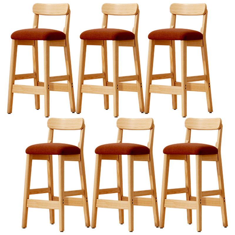 Industrial Wooden Counter Height Stool Armless Bar Stool with Cushion