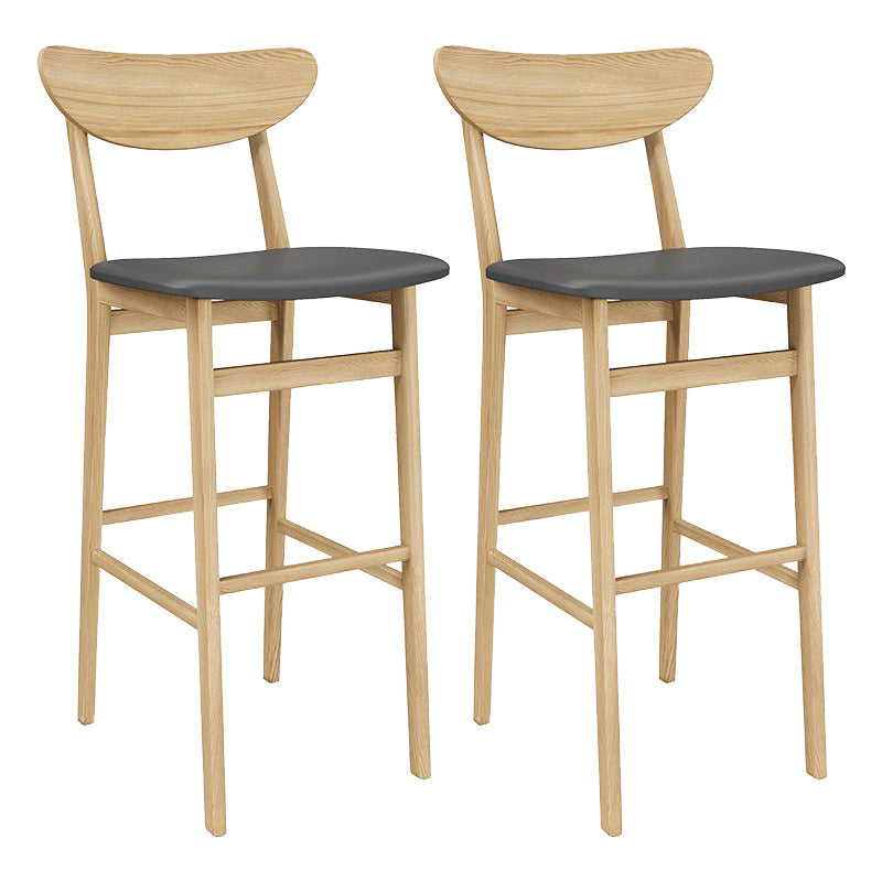 Industrial Wooden Counter Height Stools Armless Bar Stool with Cushion