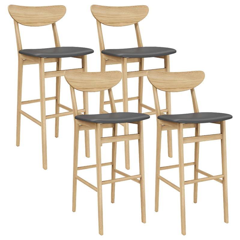 Industrial Wooden Counter Height Stools Armless Bar Stool with Cushion