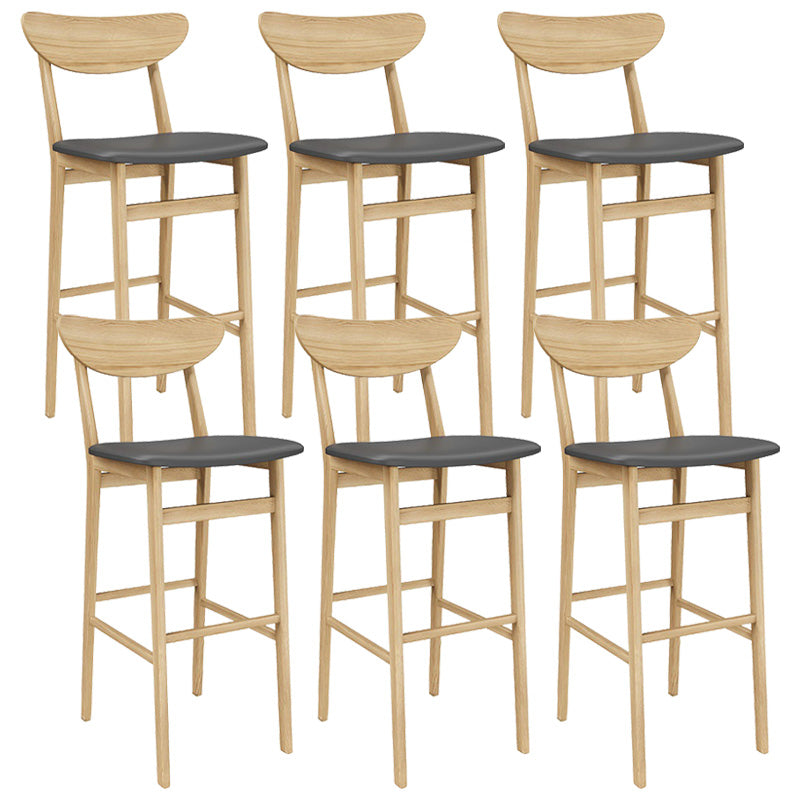 Industrial Wooden Counter Height Stools Armless Bar Stool with Cushion
