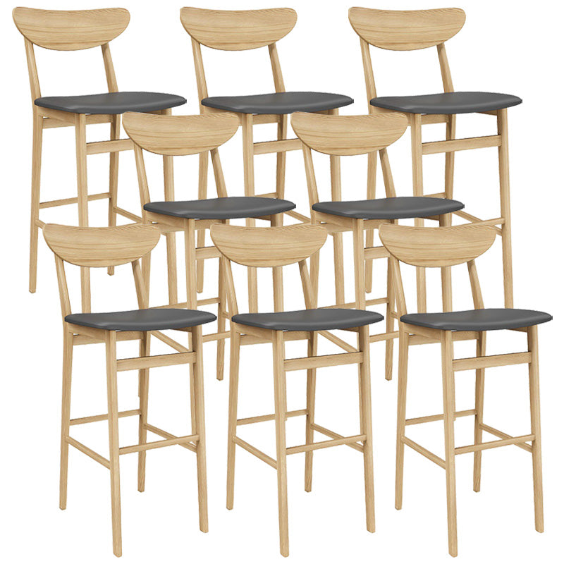 Industrial Wooden Counter Height Stools Armless Bar Stool with Cushion