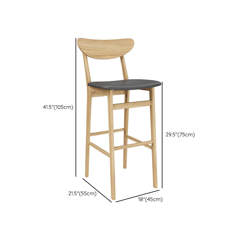 Industrial Wooden Counter Height Stools Armless Bar Stool with Cushion