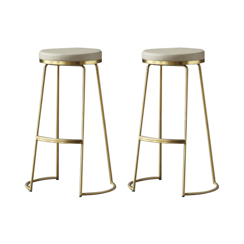 Contemporary Metal Counter Height Stools Bar Stool with Footrest