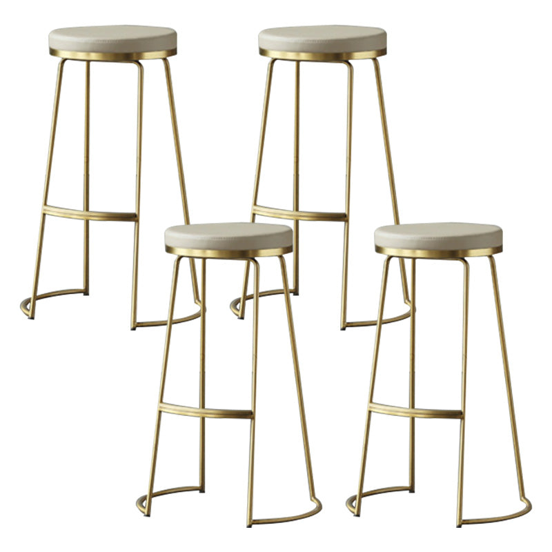Contemporary Metal Counter Height Stools Bar Stool with Footrest