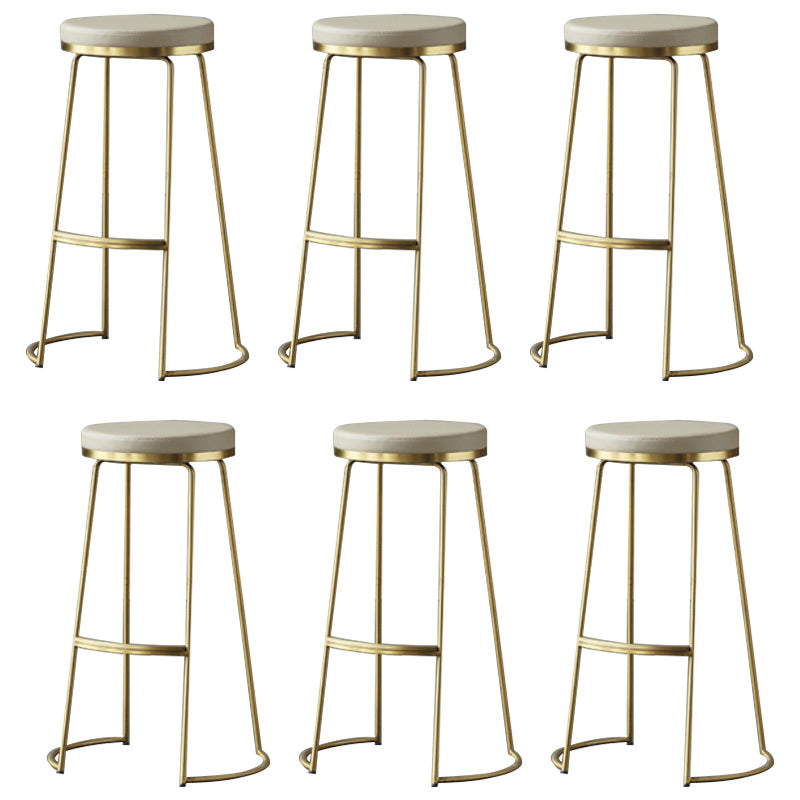 Contemporary Metal Counter Height Stools Bar Stool with Footrest