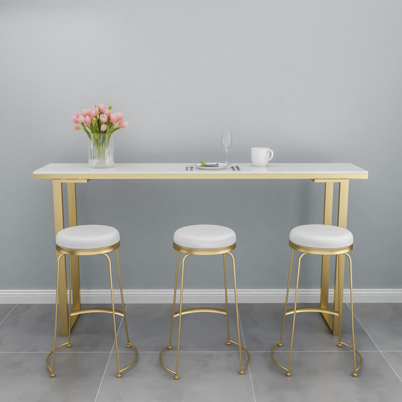 Contemporary Metal Counter Height Stools Bar Stool with Footrest