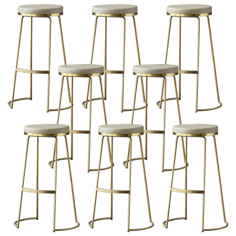 Contemporary Metal Counter Height Stools Bar Stool with Footrest