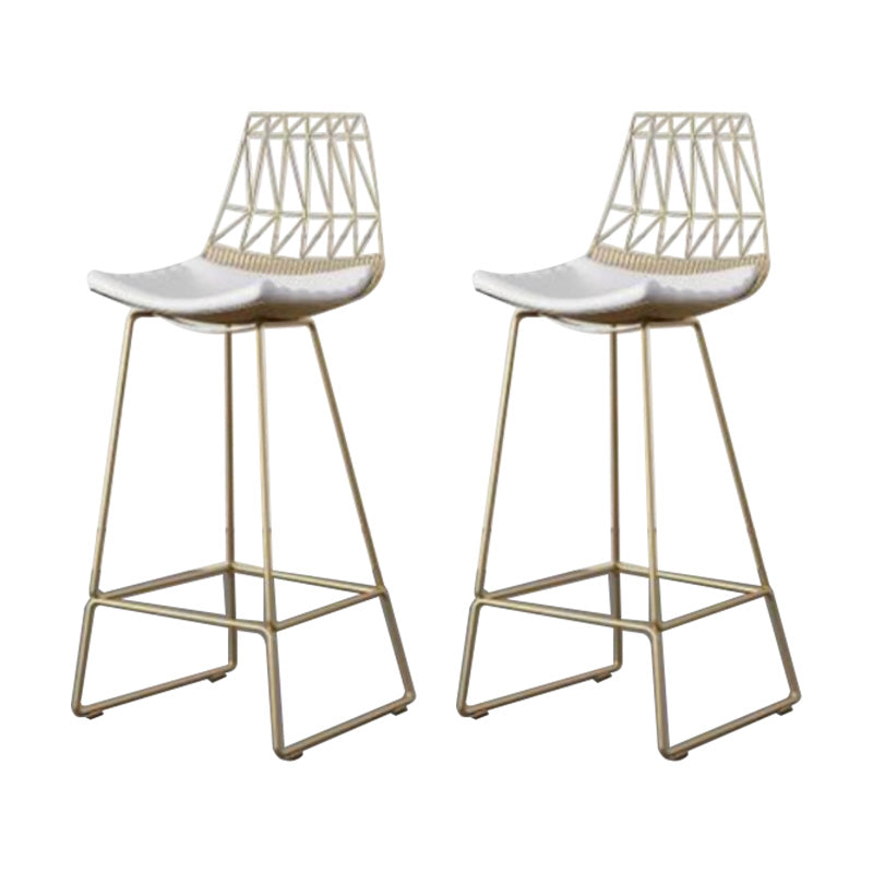 Contemporary Metal Counter Height Stools Bar Stool with Footrest