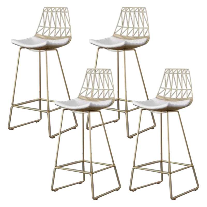 Contemporary Metal Counter Height Stools Bar Stool with Footrest