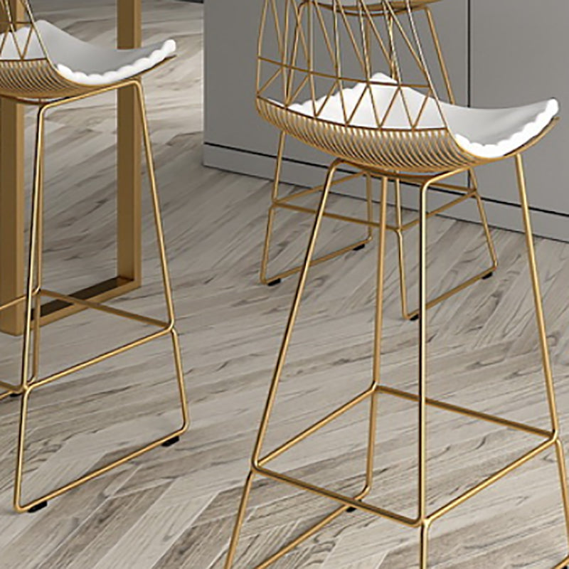 Contemporary Metal Counter Height Stools Bar Stool with Footrest