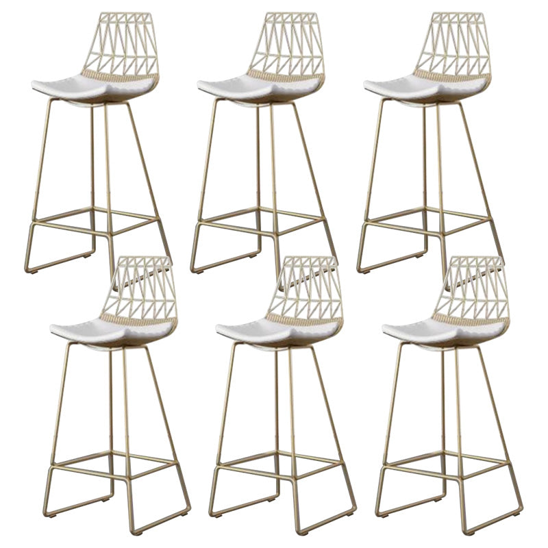 Contemporary Metal Counter Height Stools Bar Stool with Footrest