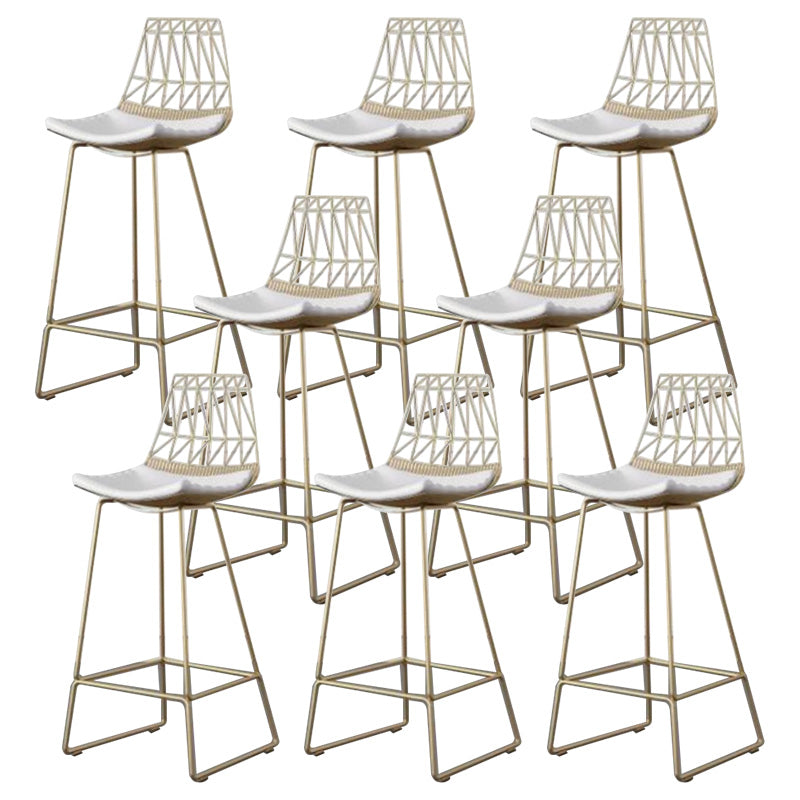 Contemporary Metal Counter Height Stools Bar Stool with Footrest