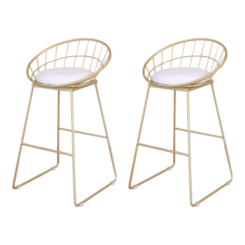 Contemporary Metal Counter Height Stools Bar Stool with Footrest