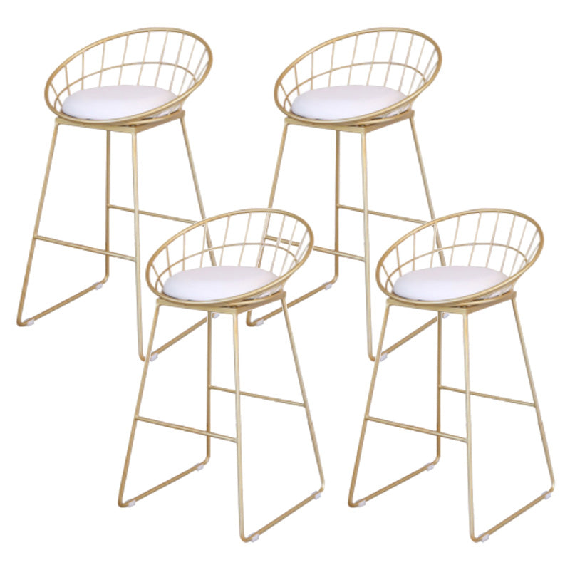 Contemporary Metal Counter Height Stools Bar Stool with Footrest