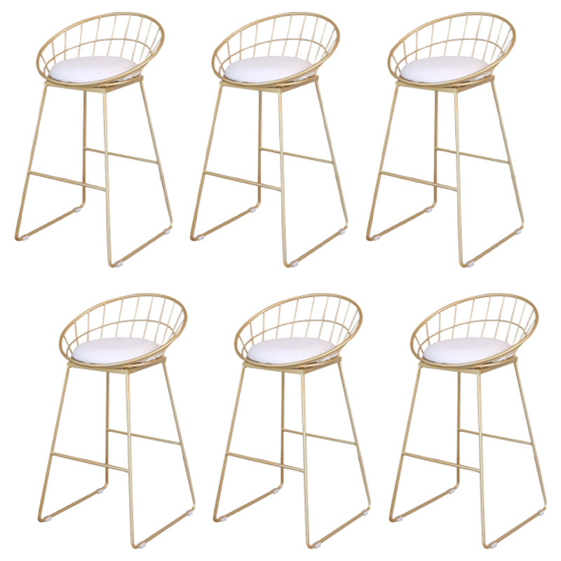 Contemporary Metal Counter Height Stools Bar Stool with Footrest