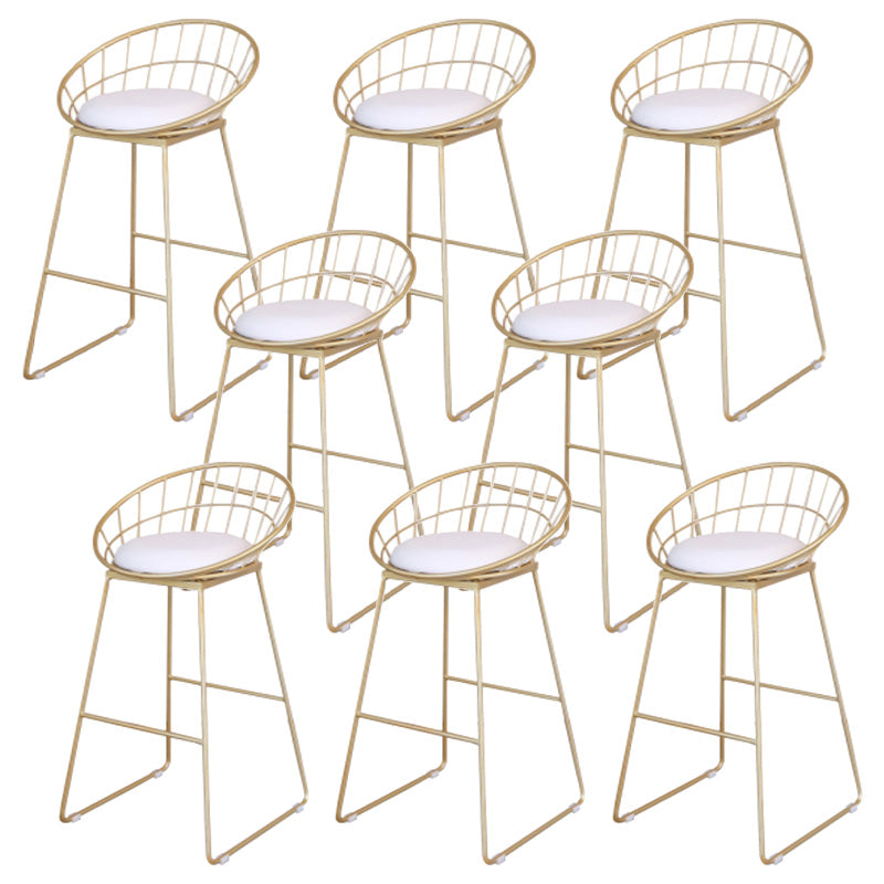 Contemporary Metal Counter Height Stools Bar Stool with Footrest
