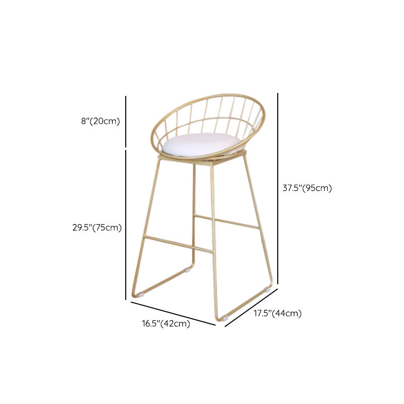 Contemporary Metal Counter Height Stools Bar Stool with Footrest