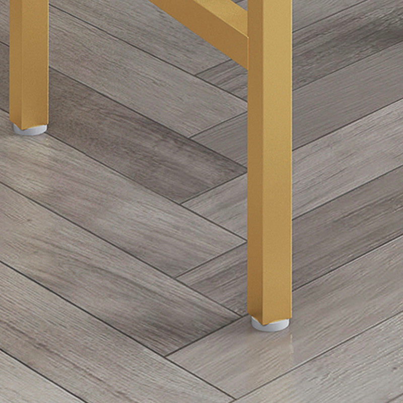 Glam Style Upholstered Barstool Square Bar Height Stool for Living Room