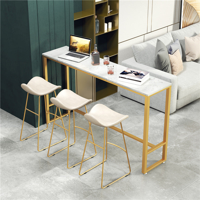 Glam Style Faux Leather Barstool Armless Bar Stool for Living Room