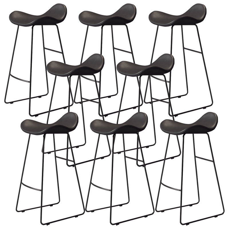 Glam Style Faux Leather Barstool Armless Bar Stool for Living Room