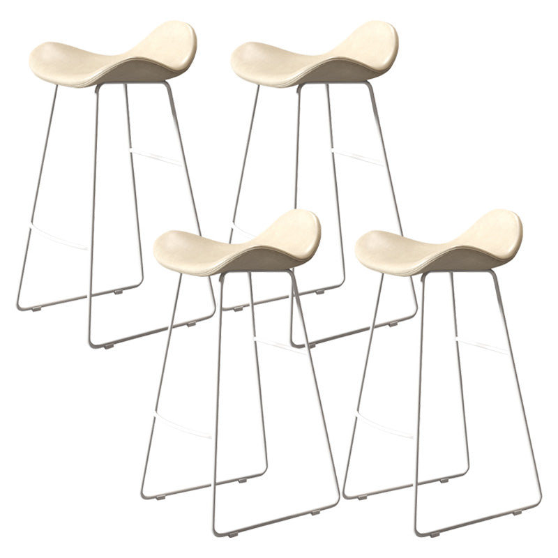 Glam Style Faux Leather Barstool Armless Bar Stool for Living Room