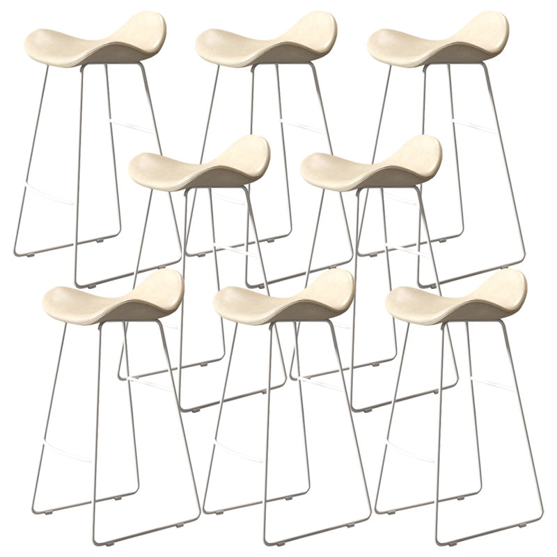 Glam Style Faux Leather Barstool Armless Bar Stool for Living Room