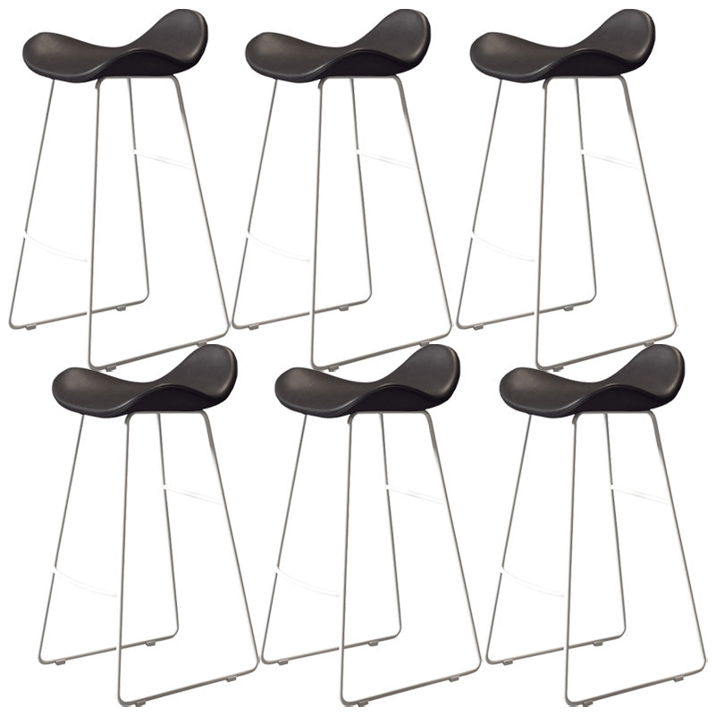 Glam Style Faux Leather Barstool Armless Bar Stool for Living Room
