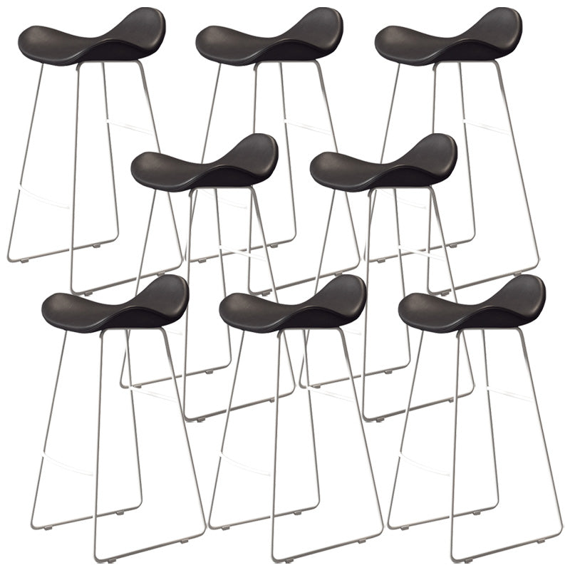 Glam Style Faux Leather Barstool Armless Bar Stool for Living Room