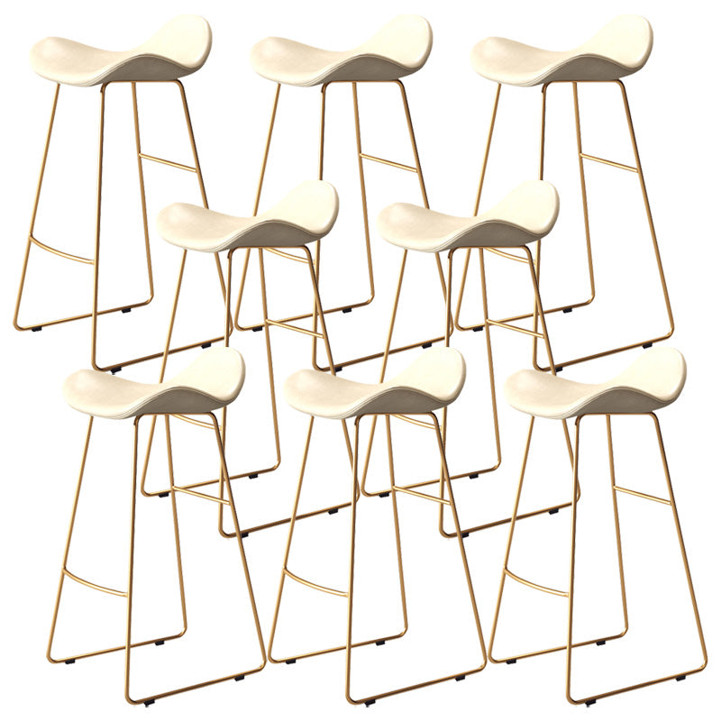 Glam Style Faux Leather Barstool Armless Bar Stool for Living Room