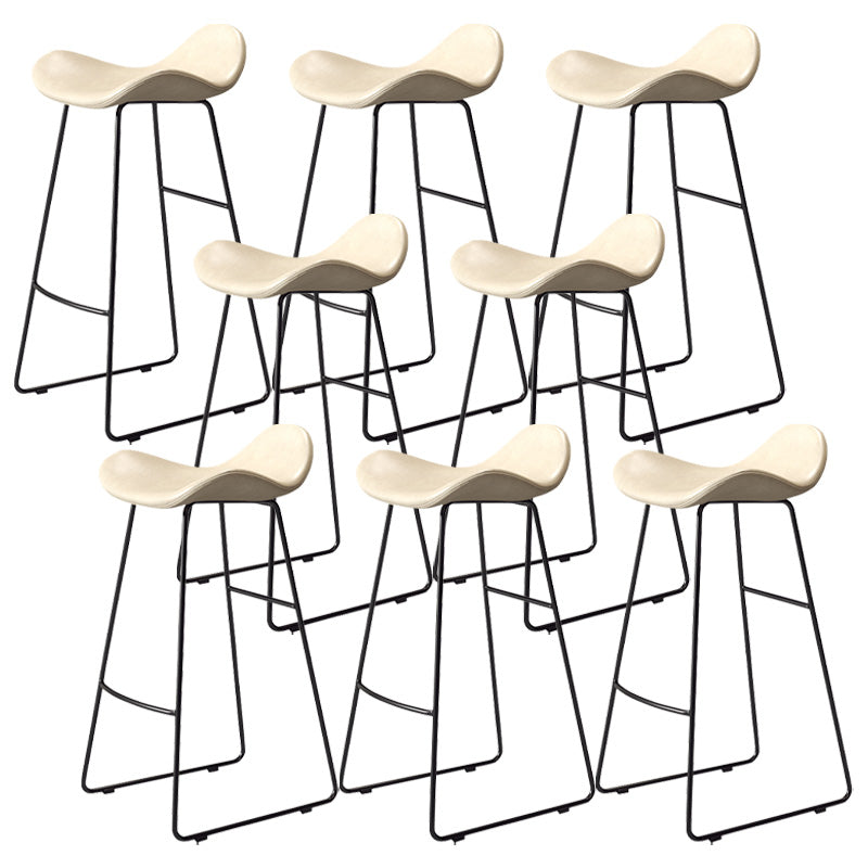 Glam Style Faux Leather Barstool Armless Bar Stool for Living Room