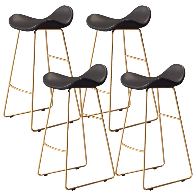 Glam Style Faux Leather Barstool Armless Bar Stool for Living Room