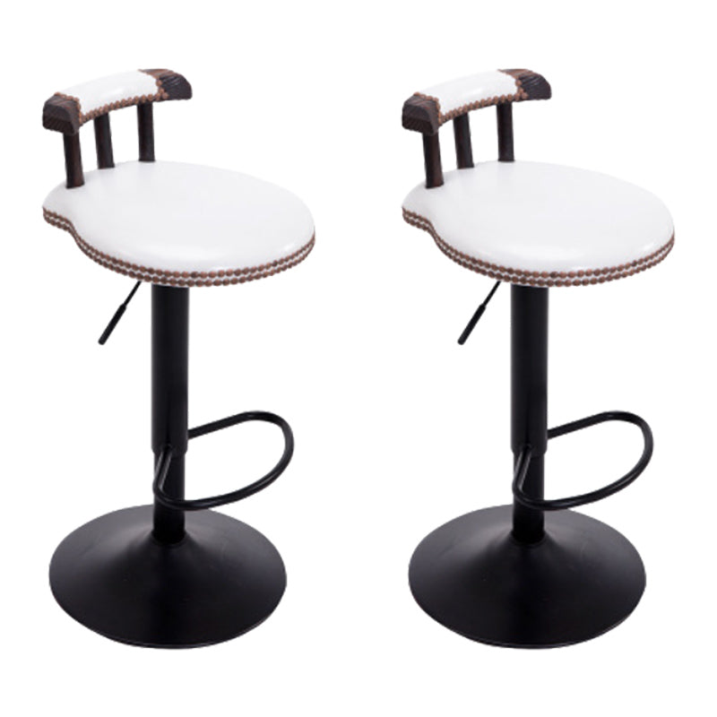 Industrial Leather Counter Height Stools Adjustable Height Bar Stool